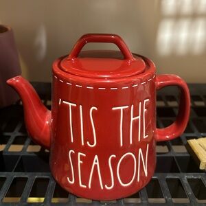 Rae Dunn Red Ceramic Teapot - 'Tis the Season